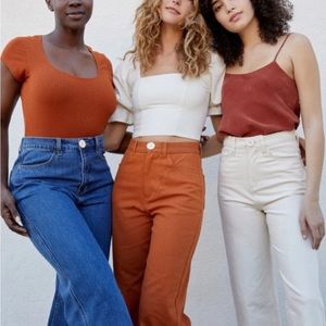 WHIMSY + ROW Burnt Orange Cropped Pants Size 26